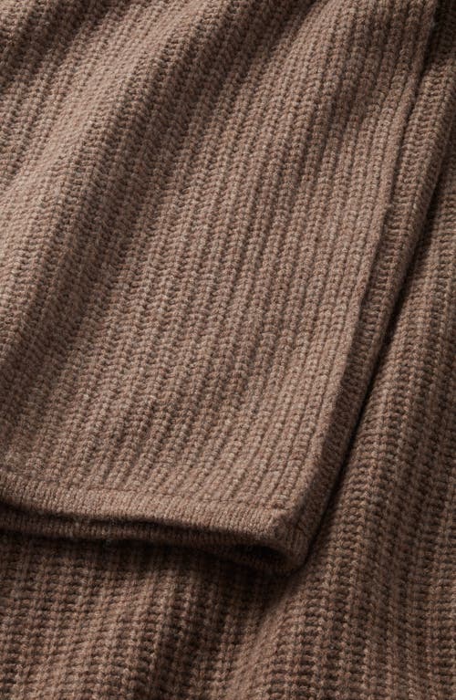 Nordstrom Rib Wool & Cashmere Throw Blanket In Brown