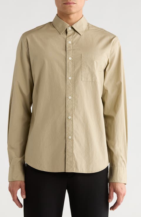 Poplin Long Sleeve Classic Fit Button-Up Shirt