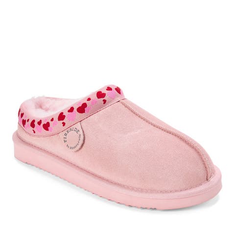 Fireside Greta Genuine Shearling Clog Slipper with Embroidery (Women)