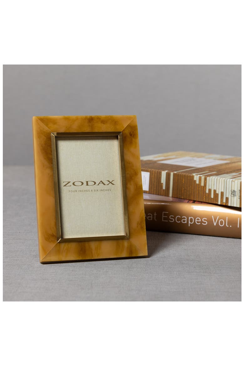 Horn Inlay Picture Frame, Alternate, color, BROWN
