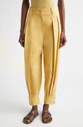 Michael Kors Collection Cuffed Silk Gabardine Carrot Pants