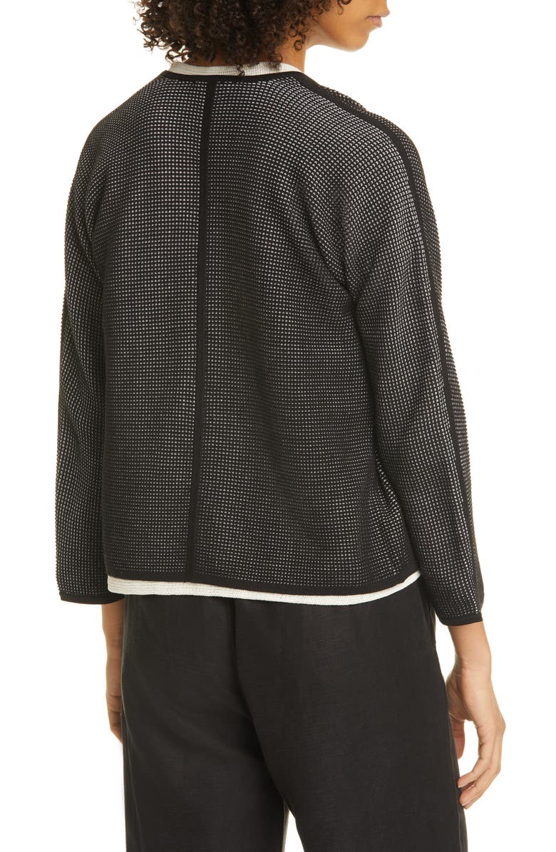 Eileen Fisher Textured Silk & Organic Cotton Cardigan, Alternate, color, 