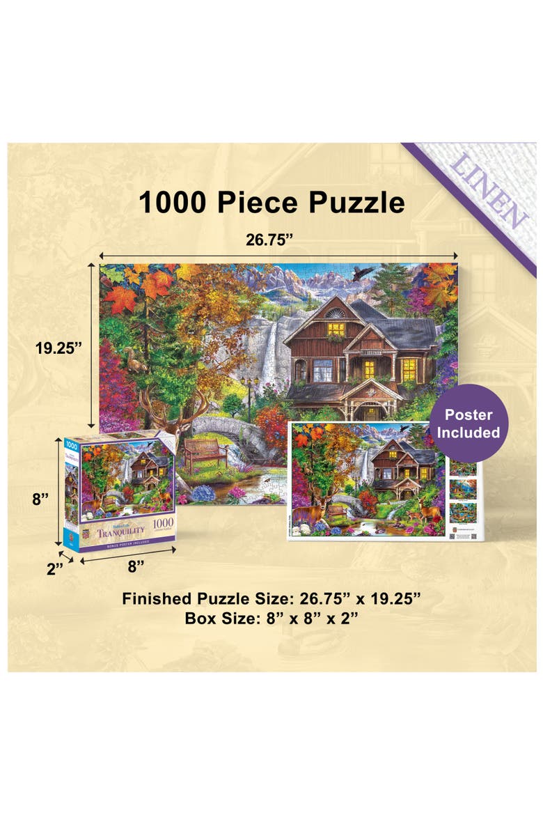 Hidden Falls Cottage 1000 Piece Puzzle, Alternate, color, Multicolor