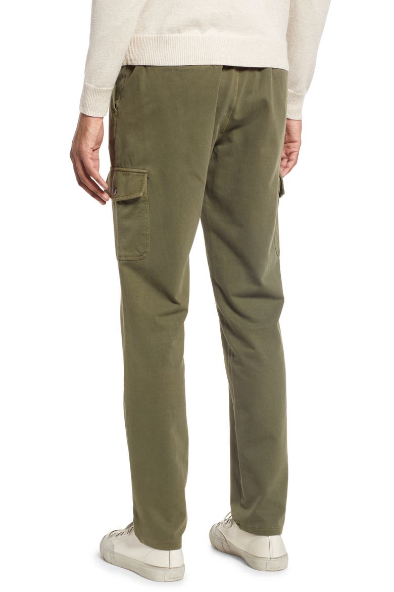 Elastic Waist Twill Cargo Pants, Alternate, color, OLIVE NIGHT