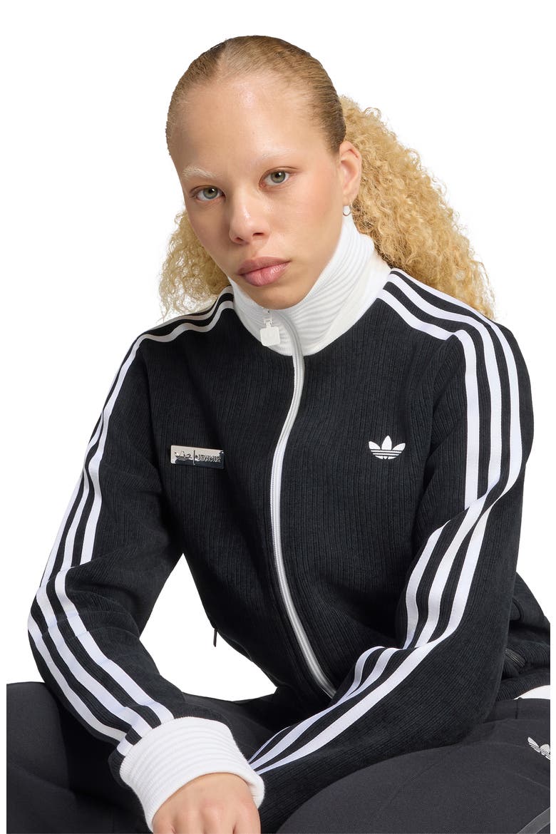 Corduroy Track Jacket, Alternate, color, BLACK