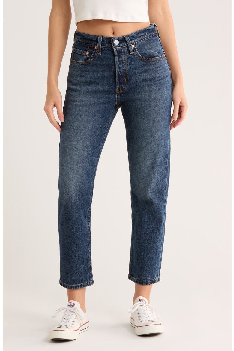 501® High Waist Crop Straight Leg Jeans, Main, color, BELIEVE NOT
