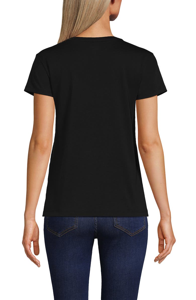 Lands' End Supima Cotton Short Sleeve Scoop Neck Tee, Alternate, color, Black