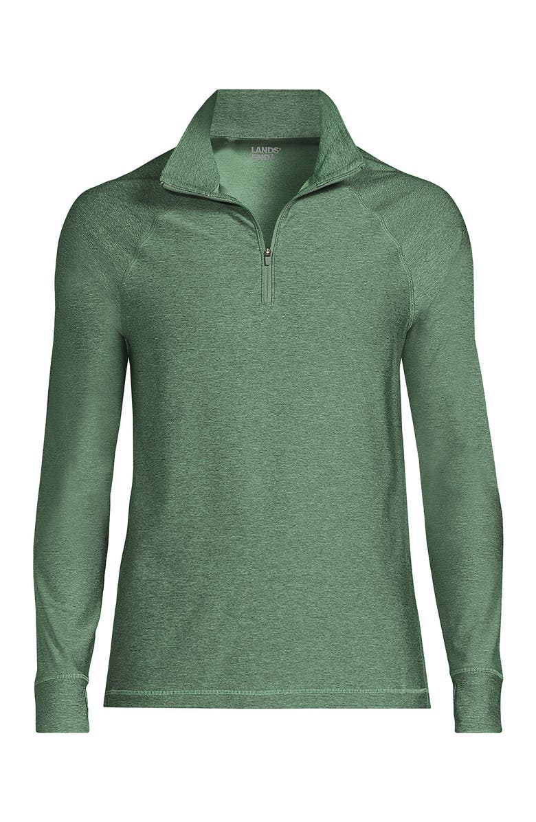 Lands' End UPF 50 Cooling Quarter Zip Mock Neck Rash Guard Shirt, Alternate, color, 