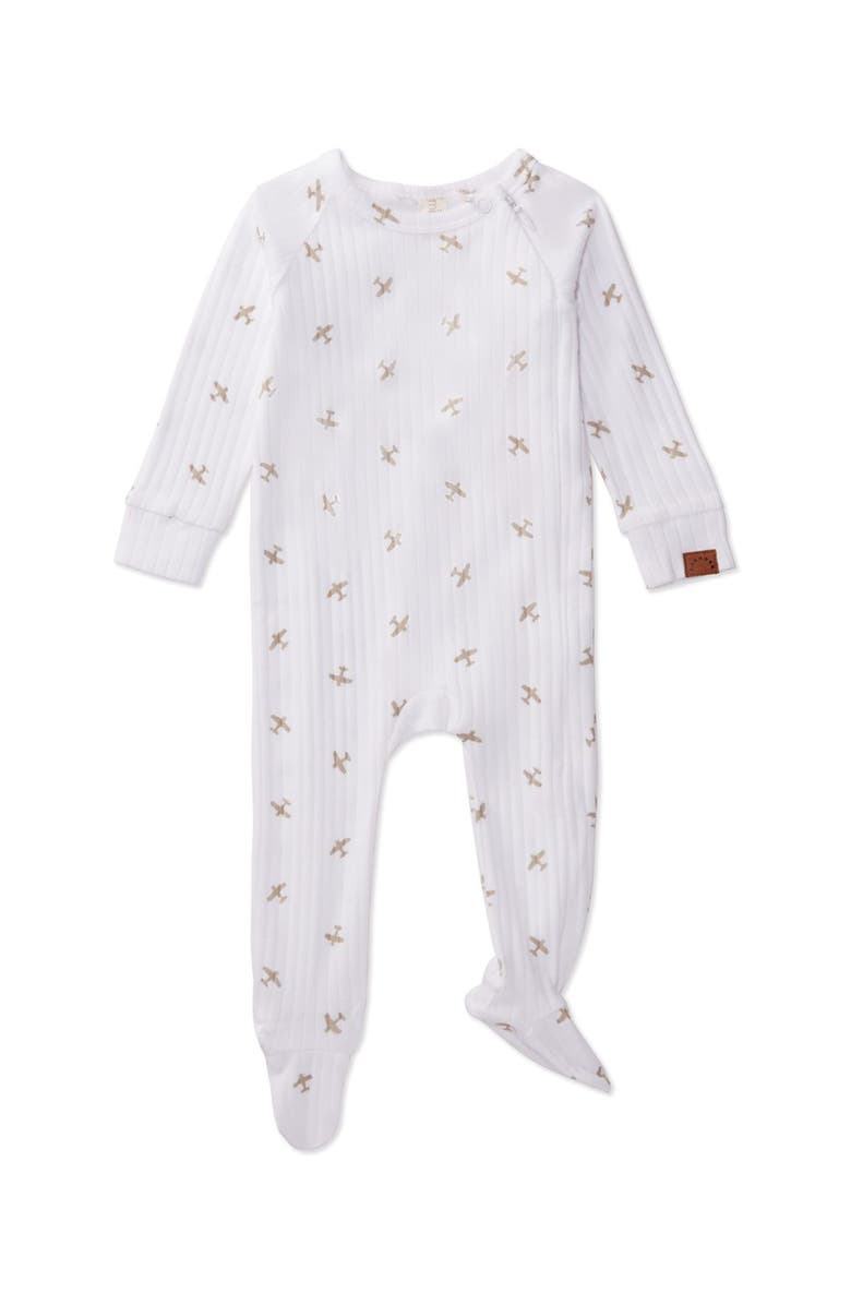 MiniMoi 3 Piece BabyRibbed Cotton Rich Footie Set, Alternate, color, Winter White