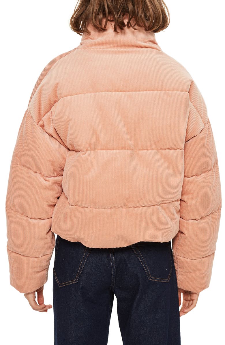 Topshop Corduroy Puffer Jacket, Alternate, color,