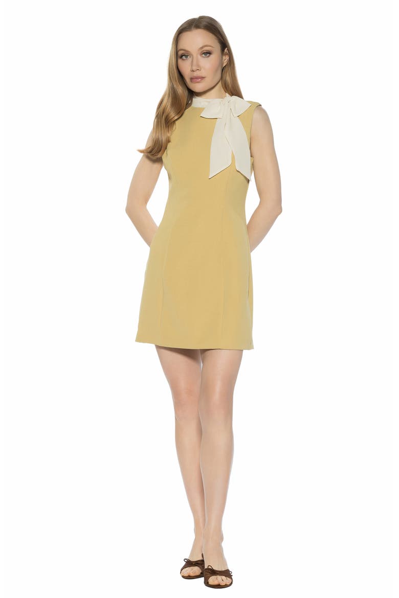 Cassian Bow Sheath Dress, Alternate, color, BUTTER YELLOW