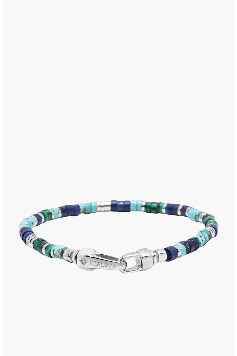 Riviera Ocean Heishi Bracelet, Main, color, Turquoise / Green