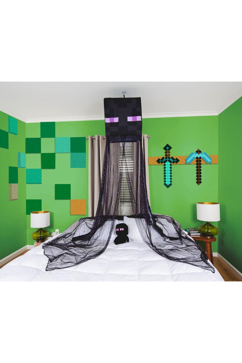 Enderman Kids Bed Canopy for Ceiling, Hanging Curtain Netting, Alternate, color, Black