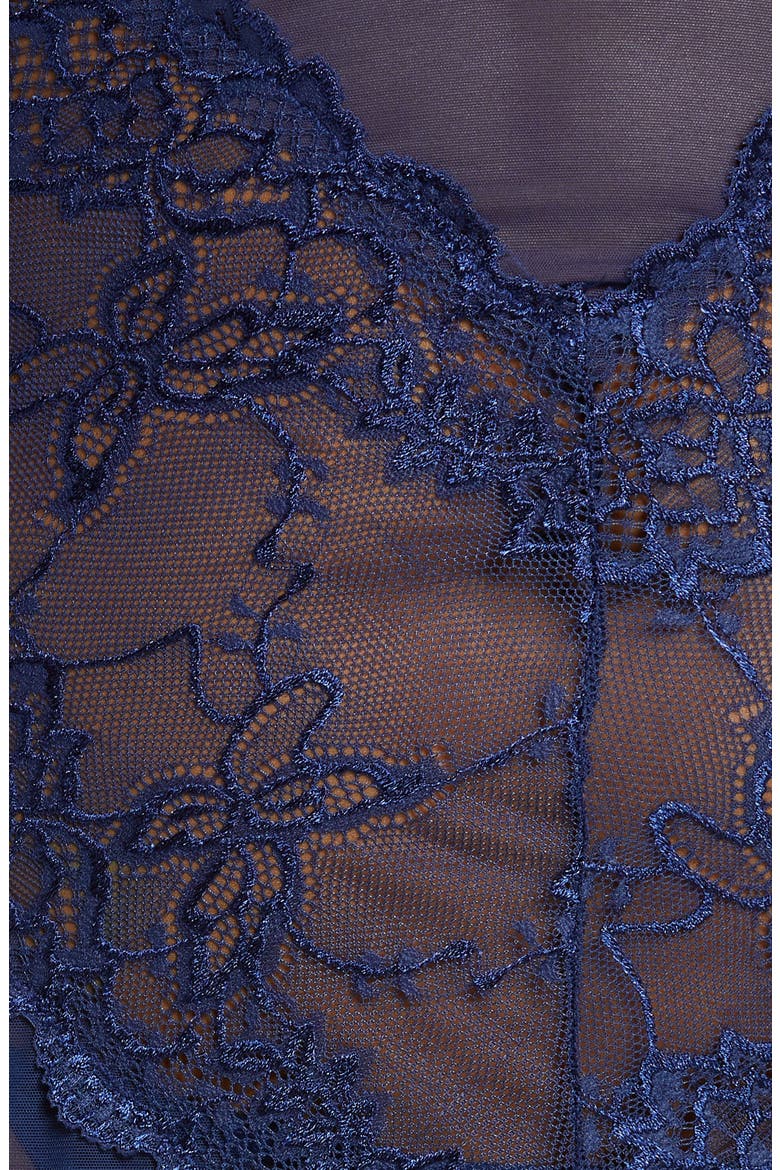 Valentine Soft Cup Babydoll Chemise & G-String Thong, Alternate, color, ESTATE BLUE