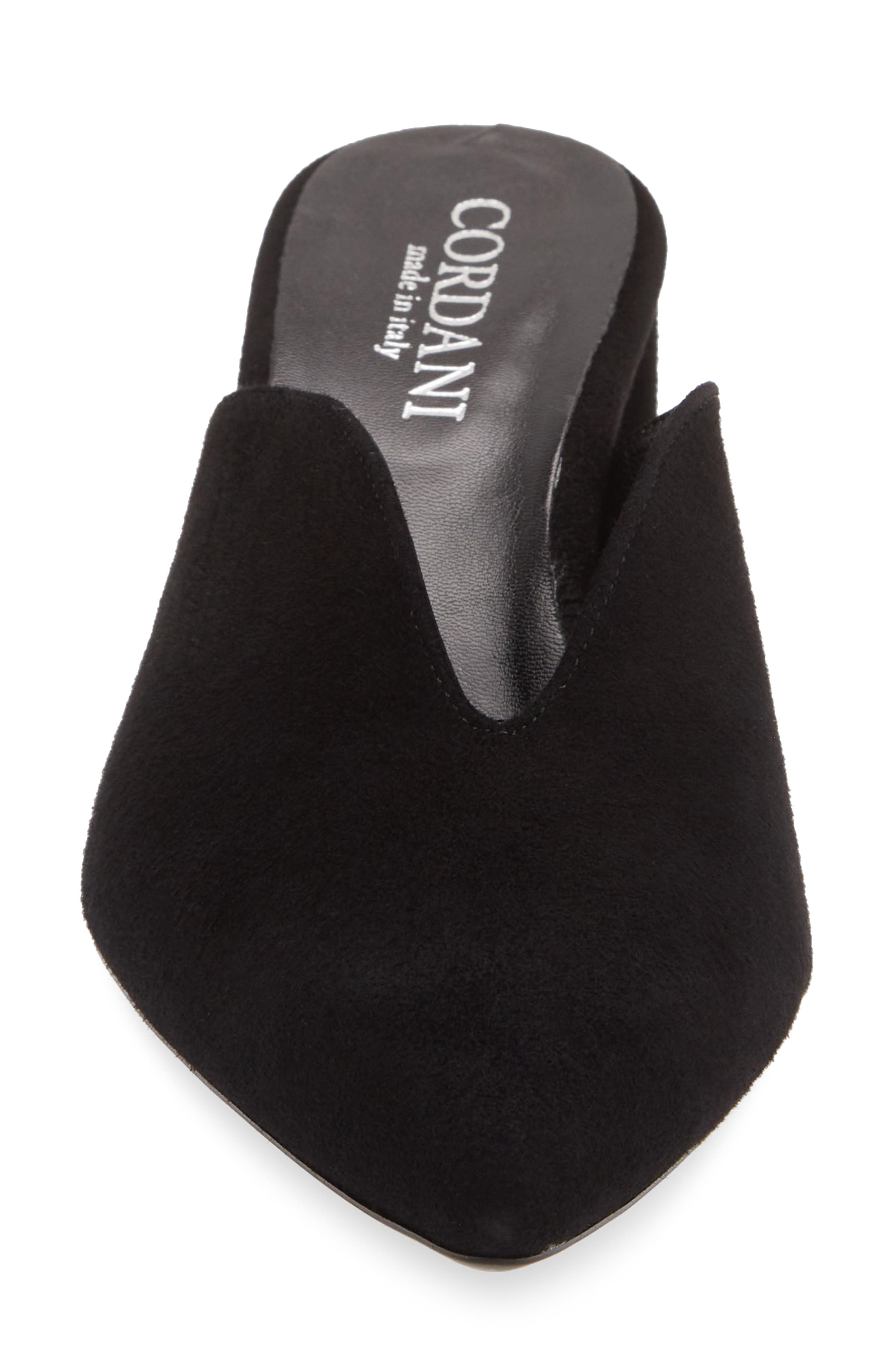Gayle Leather Pointed Toe Mule, Alternate, color, BLACK SUEDE