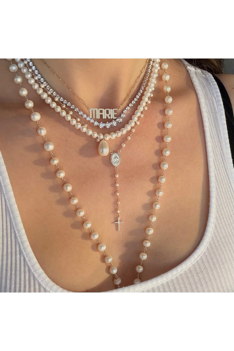 The Claudia Graduated Tennis Necklace, Alternate, color, Silver
