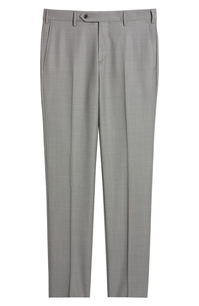 Zanella Parker Flat Front Wool Dress Pants, Alternate, color, Light Grey