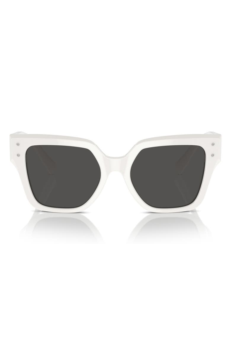 Dolce&Gabbana 52mm Square Sunglasses, Alternate, color, White