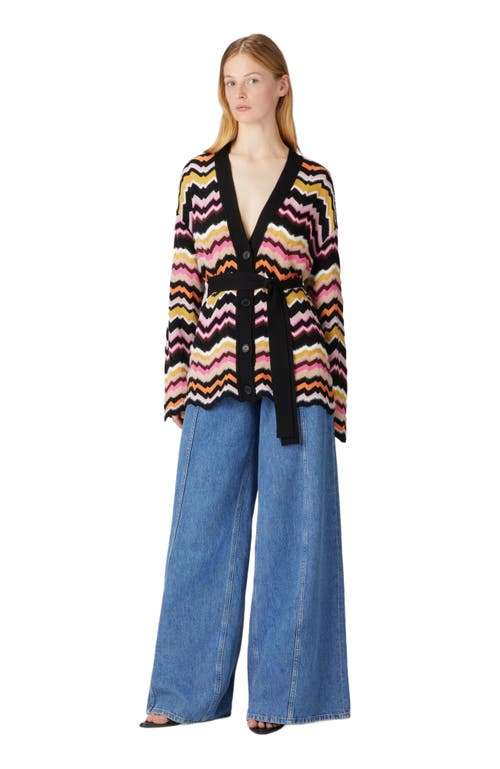 Missoni Zigzag Greek Pattern Cardigan And Belt In Multicoloured 2