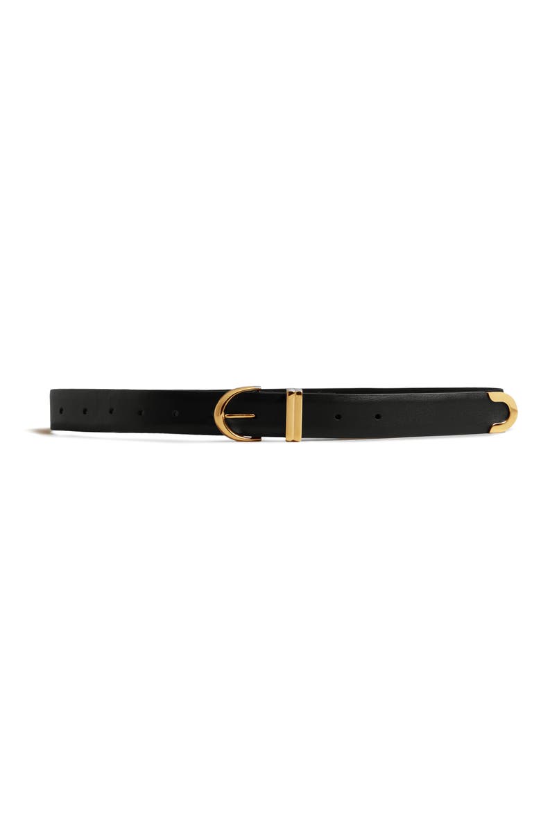 Khaite Bambi Skinny Leather Belt, Main, color, Black