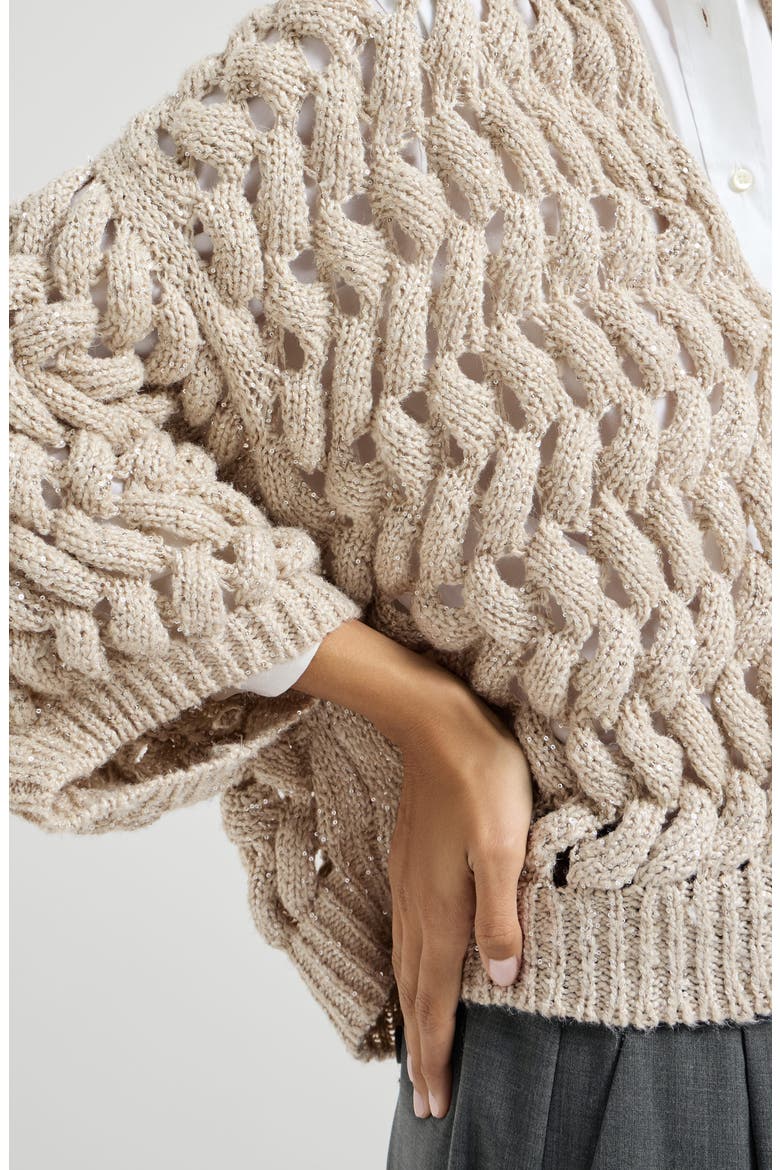 Dazzling waves cardigan, Alternate, color, Sand