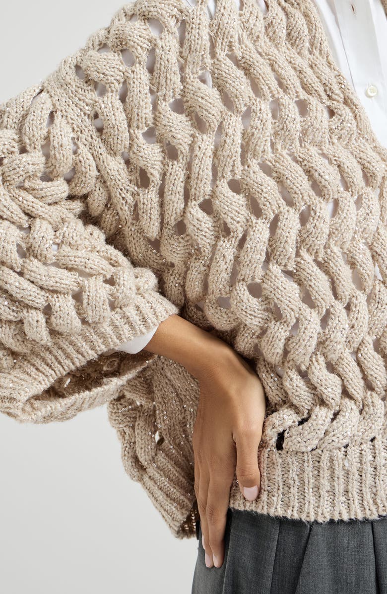 Brunello Cucinelli Dazzling waves cardigan, Alternate, color,