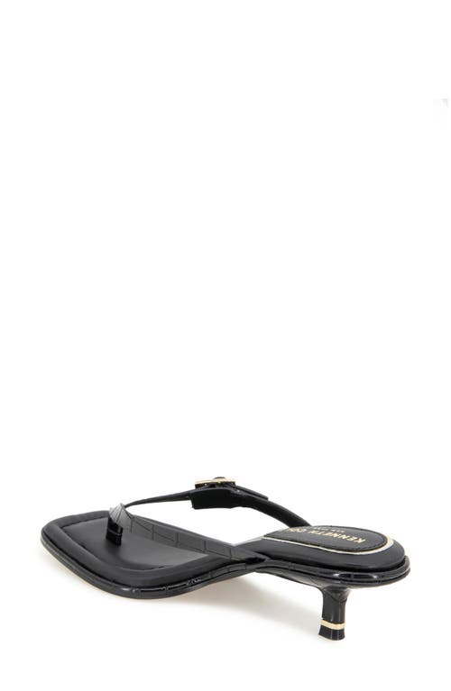 Kenneth Cole Gillie Kitten Heel Slide Sandal In Black Croco