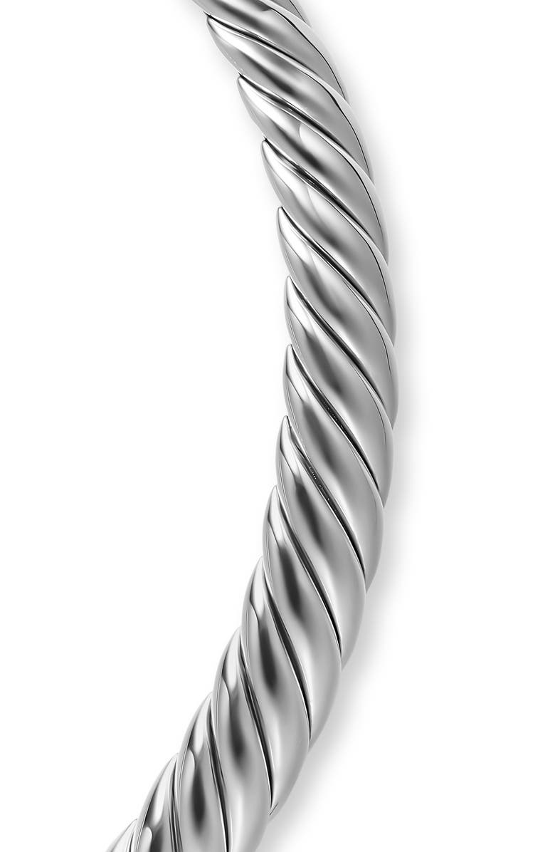 David Yurman Sculpted Cable Flex Necklace in Sterling Silver, 11mm, Alternate, color, Silver