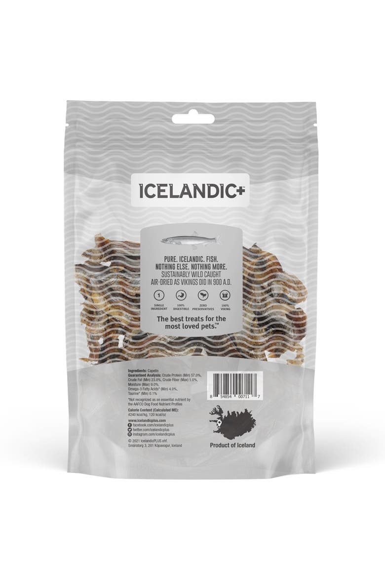 Capelin Whole Fish & Pieces Dog Treat 2.5oz Bag, Alternate, color, Multicolored