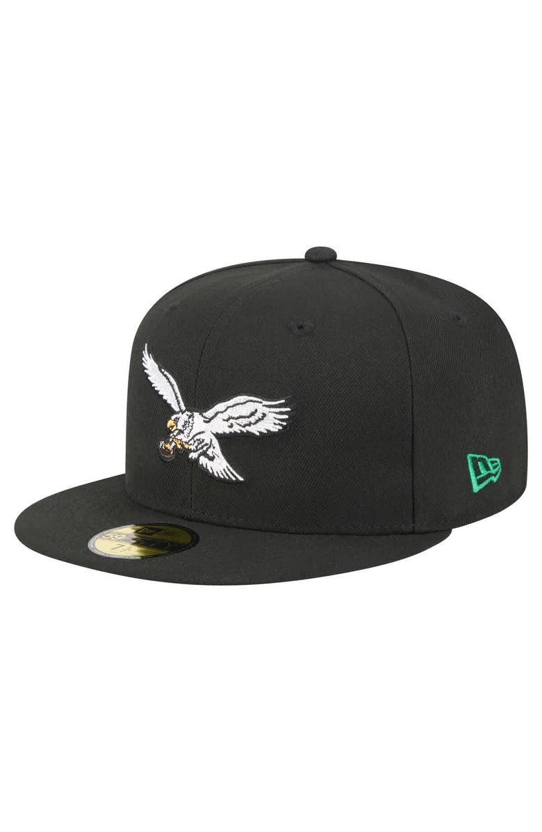 New Era Men's New Era Black Philadelphia Eagles Super Bowl LIX Champions Historic Side Patch 59FIFTY Fitted Hat, Alternate, color, Black