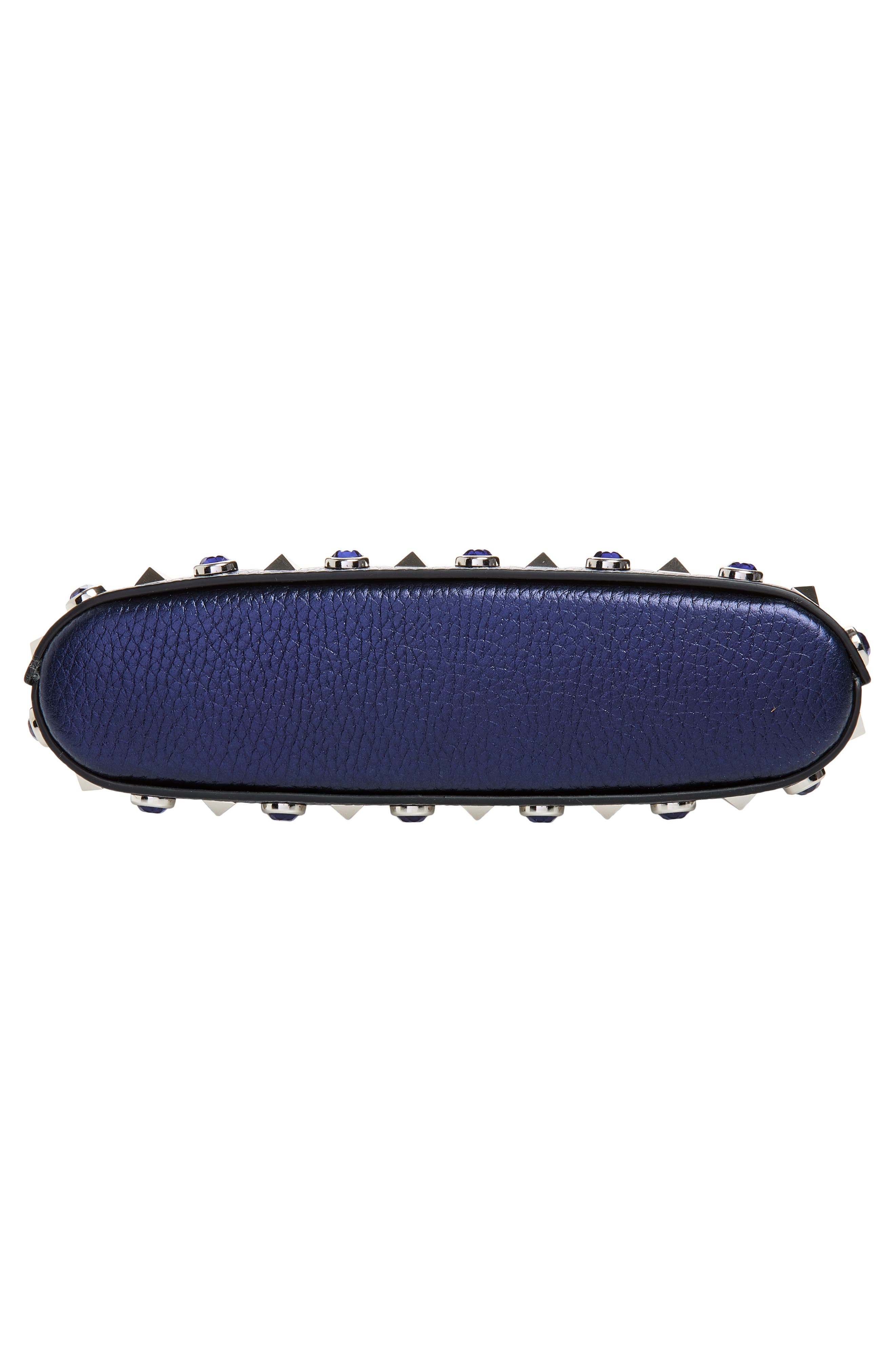 Rockstud Mini Leather Bag, Alternate, color, NAVY