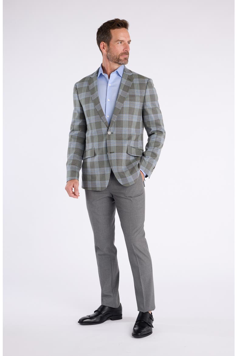 Olive & Blue Plaid Sport Coat, Alternate, color, OLIVE
