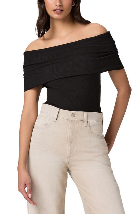Rosarita Rib Knit Off the Shoulder Top