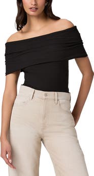 PAIGE Rosarita Rib Knit Off the Shoulder Top