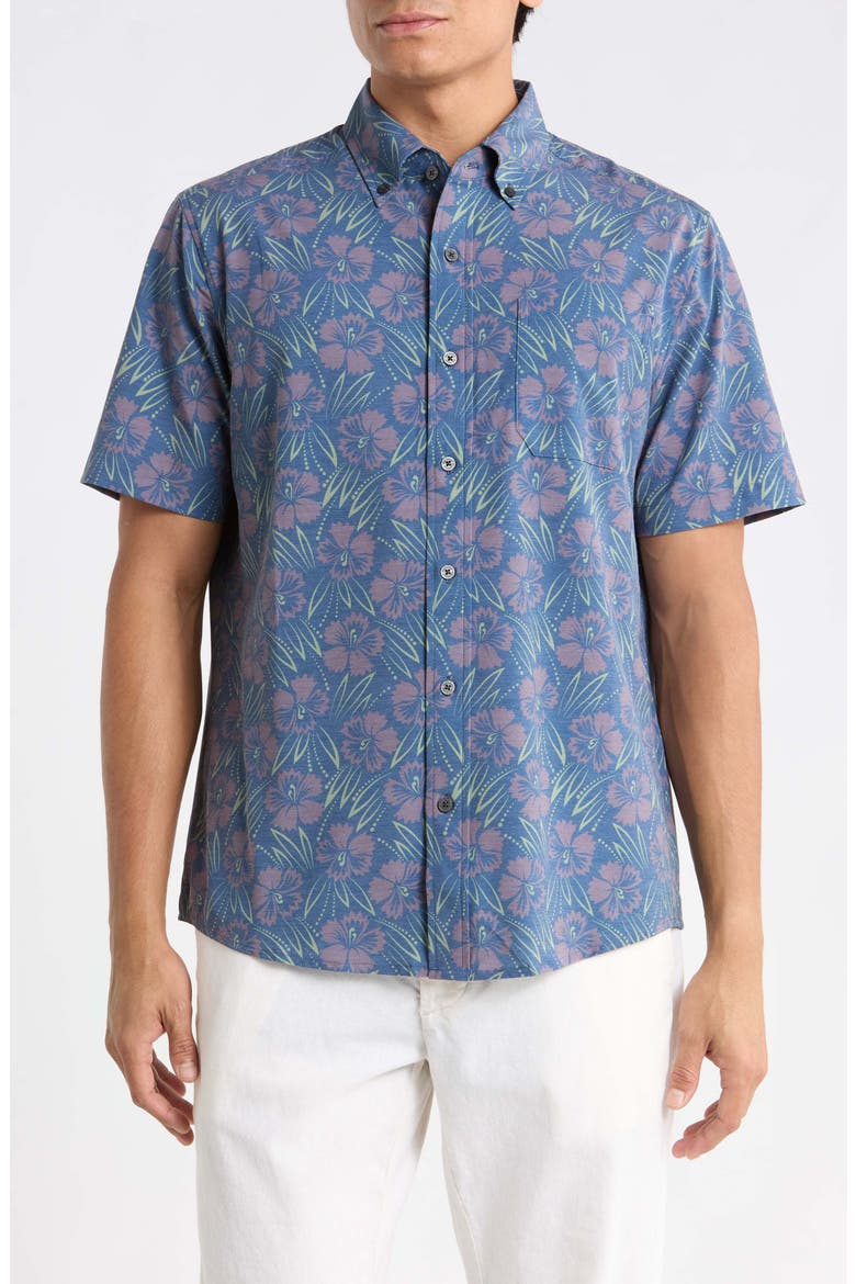 Blossom Harmony Button-Down Shirt, Main, color, NAVY