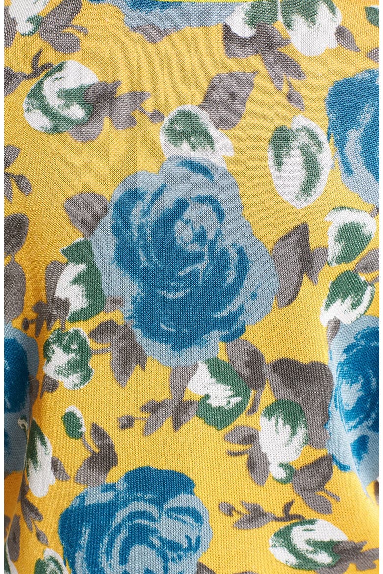 'Jerrie Rose' Floral Print Crewneck Sweatshirt, Alternate, color, YELLOW JACKET MULTI