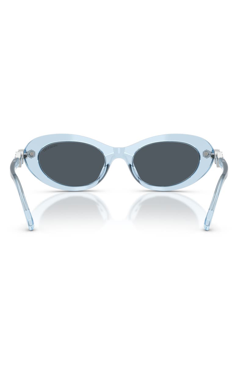 Swarovski 53mm Oval Sunglasses, Alternate, color, Light Blue / Dark Grey