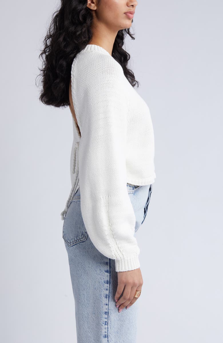 Open Edit Open Back Crewneck Sweater, Alternate, color,
