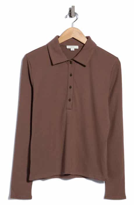 Ribbed Long Sleeve Polo
