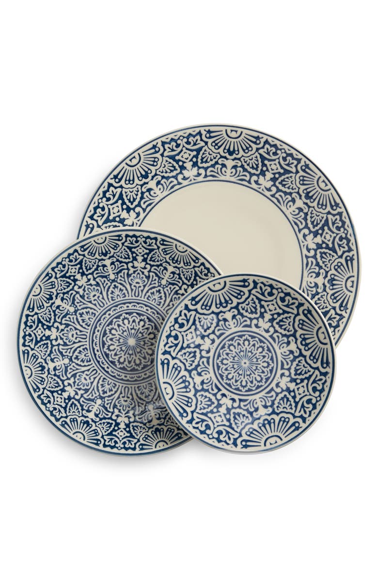 Fortessa Havana 12-Piece Dinnerware Set, Main, color, Blue