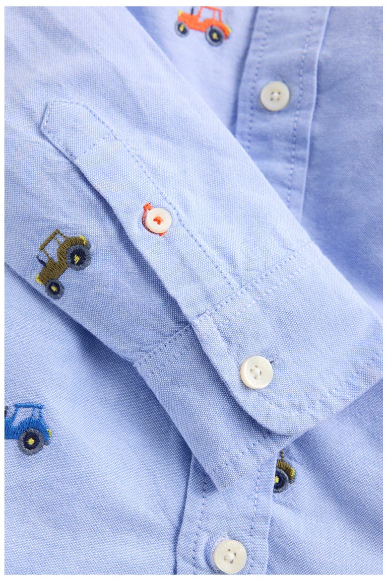 Kids' Embroidered Cotton Button-Down Shirt, Alternate, color, TRACTOR