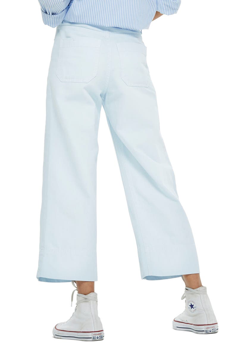 Pale Blue Crop Wide Leg Jeans, Alternate, color, LIGHT BLUE