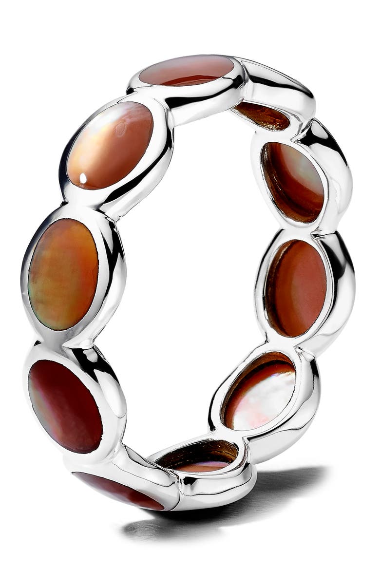 Rock Candy Brown Shell Ring, Alternate, color, STERLING SILVER