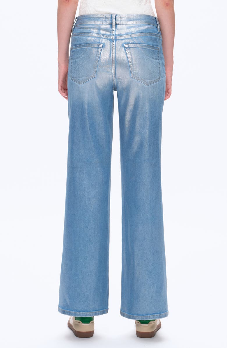 Bayeas Metallic High Waist Wide Leg Jeans, Alternate, color, Blue/ Silver