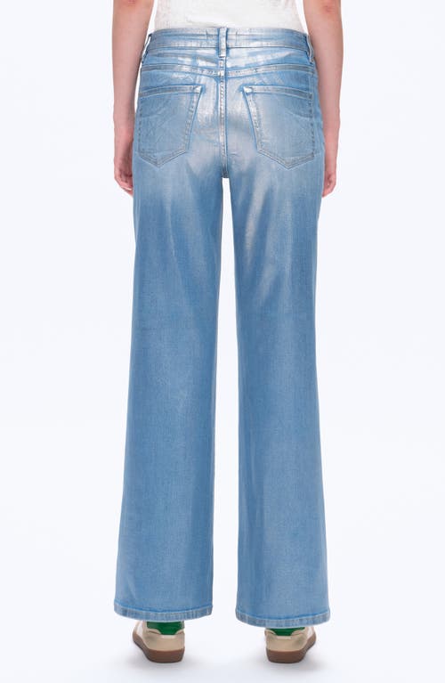 Bayeas Metallic High Waist Wide Leg Jeans In Blue