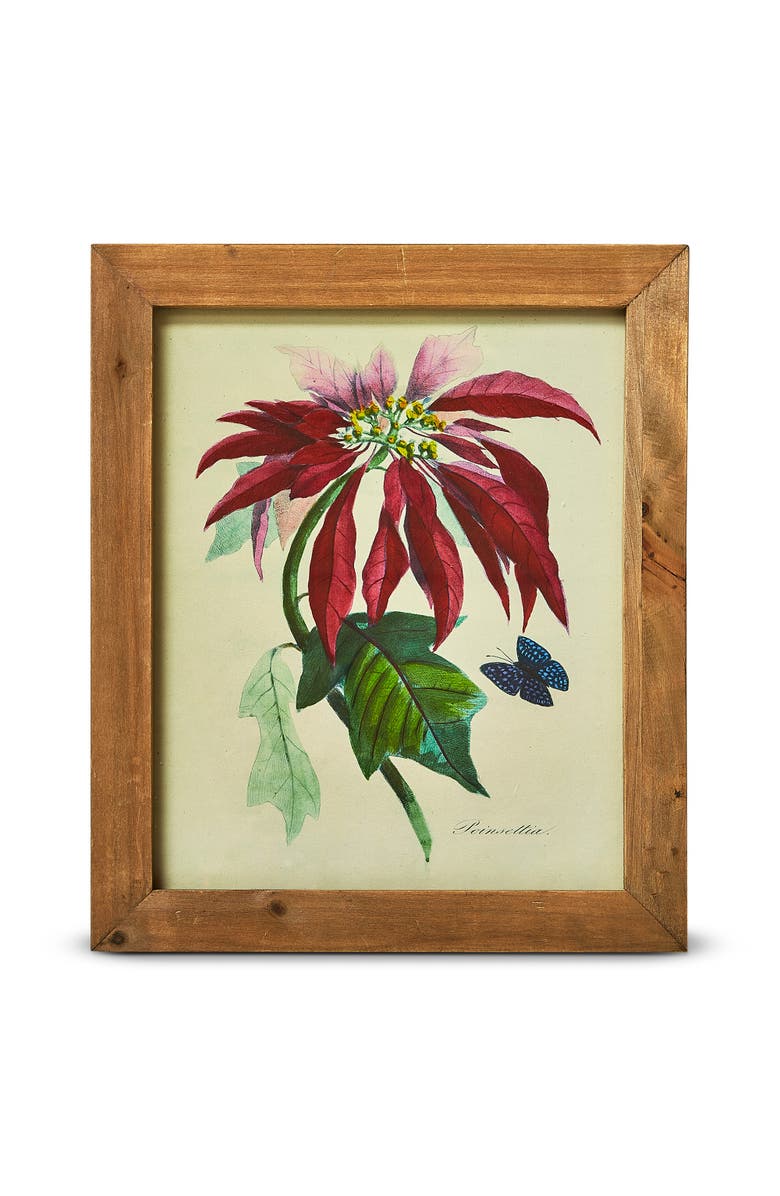 tag Vintage Poinsettia Wall Art Multicolor Wood Home Decor, Main, color, 