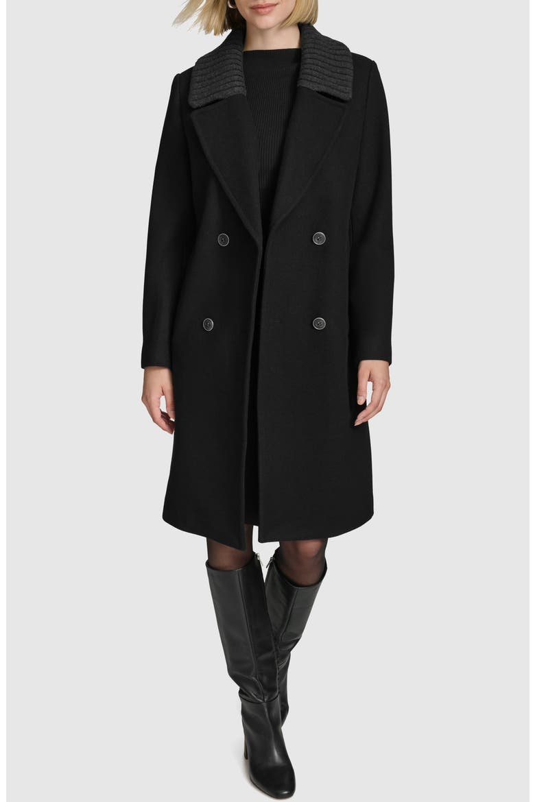 Sloane Wool Blend Walker Coat, Main, color, BLACK