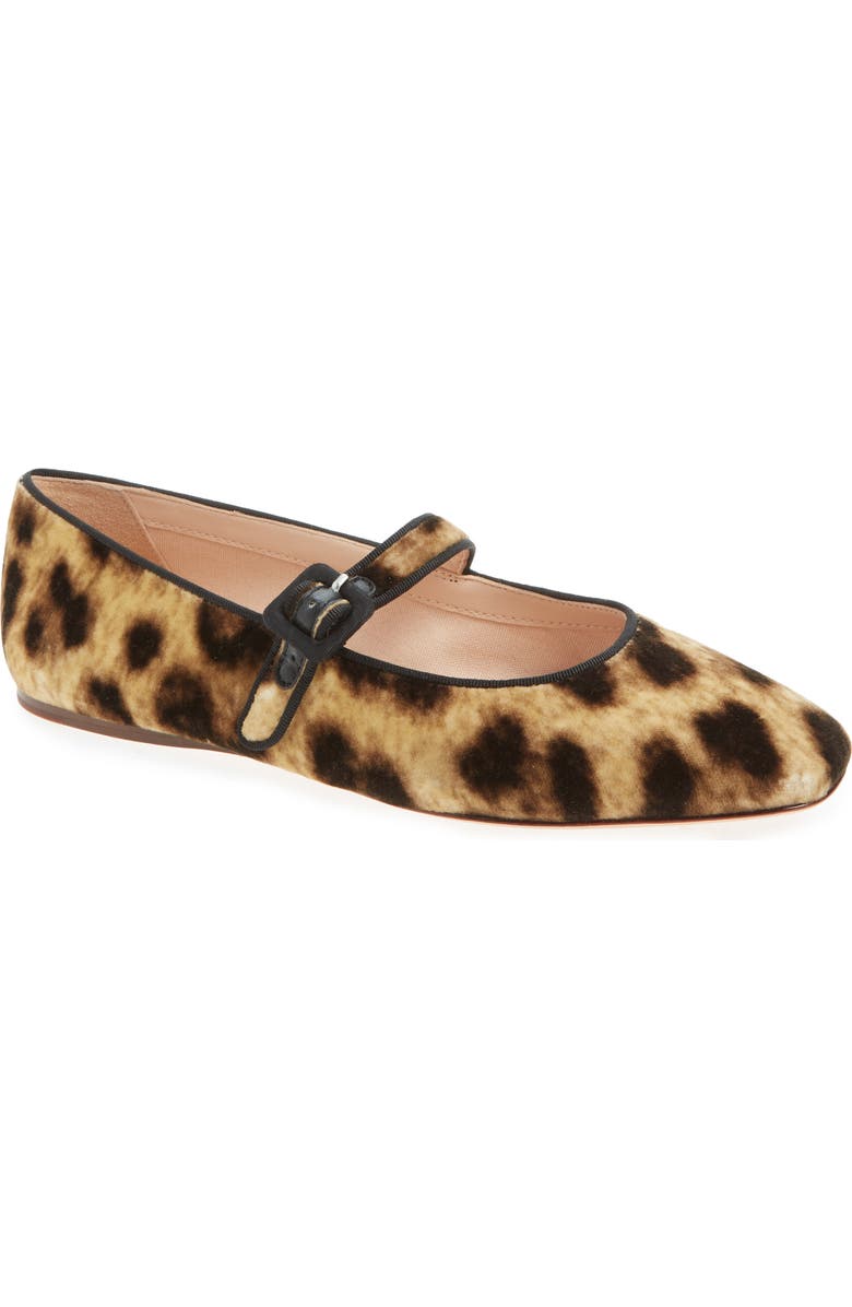 Loeffler Randall Ginger Mary Jane Flat, Main, color, Leopard