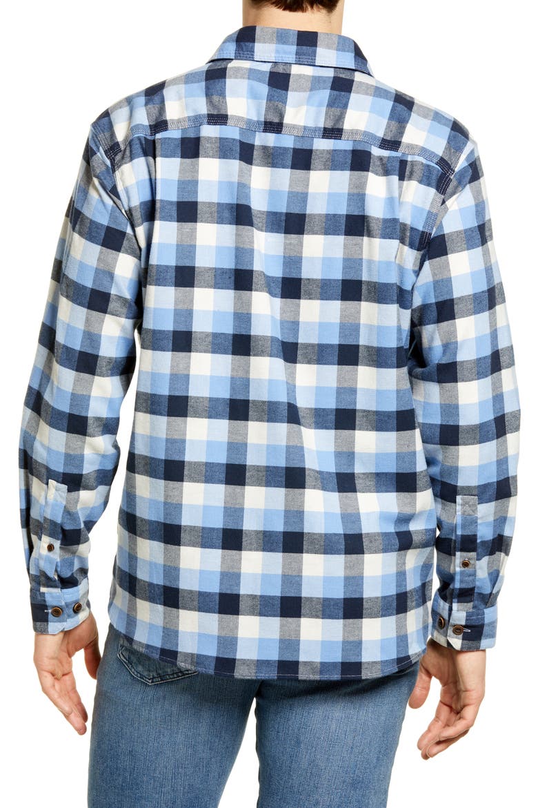 Beanflex All Season Flannel Button-Up Shirt, Alternate, color, ARCTIC BLUE