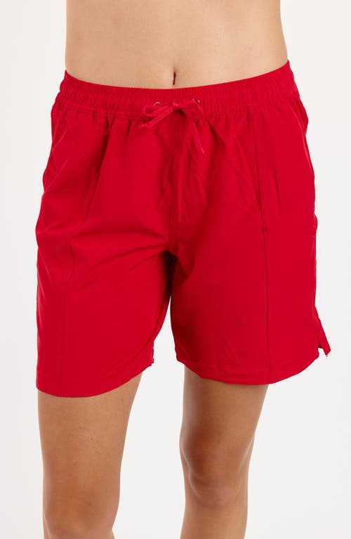 Calypsa 7" Board Shorts In Red